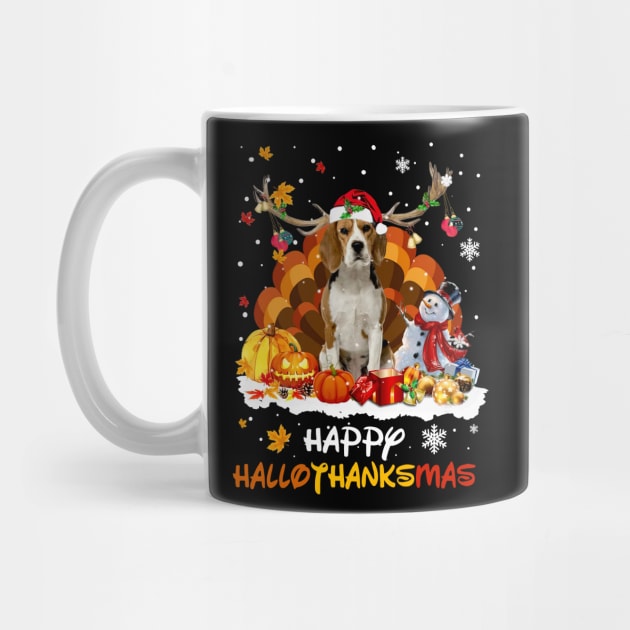 Beagle Reindeer HalloThanksMas Halloween Thanksgiving Xmas by cogemma.art